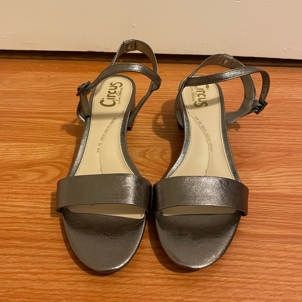 Sam Edelman short silver heeled sandals